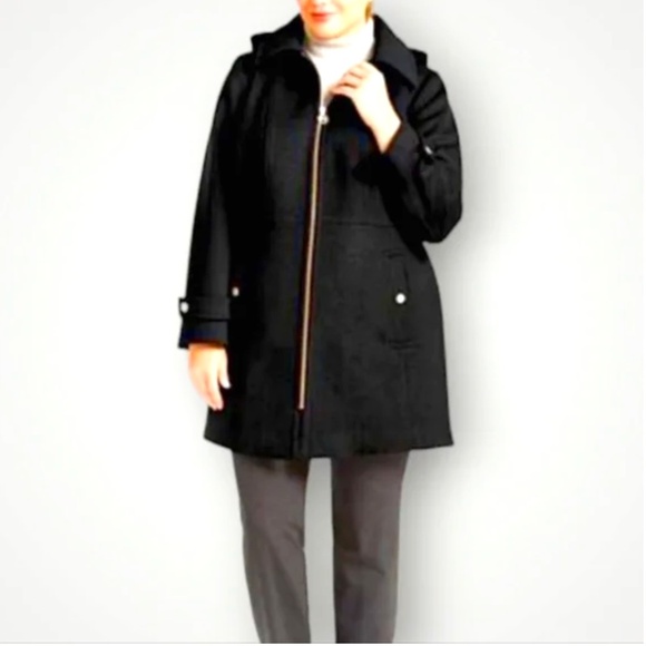 MICHAEL KORS women's WOOL BLEND COAT JACKET WITH HOOD SIZE 3X - Picture 1 of 11